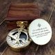 Brass Sundial Compass with Wooden Box